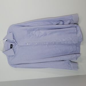 HUGO BOSS blue long sleeve button front dress shirt 16 34/35